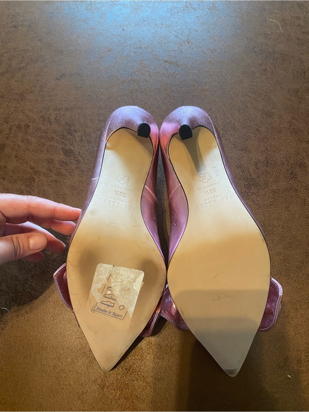Ted Baker Metallic Rose Bow Pointed-Toe Pumps - Picture 7 of 9